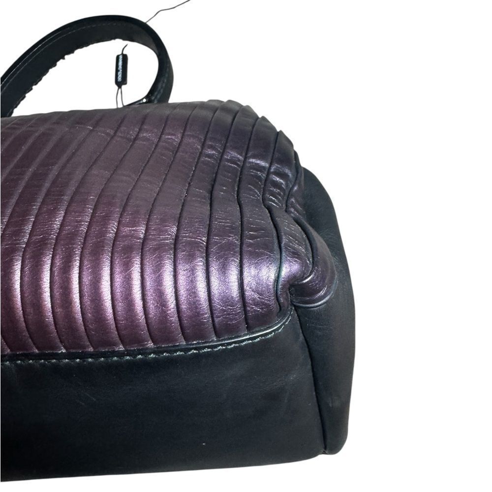 DOLCE & GABBANA Metallic Purple Pleated & Black Leather Doctor Bag Ltd Edition - Picture 11 of 16